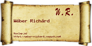 Wéber Richárd névjegykártya